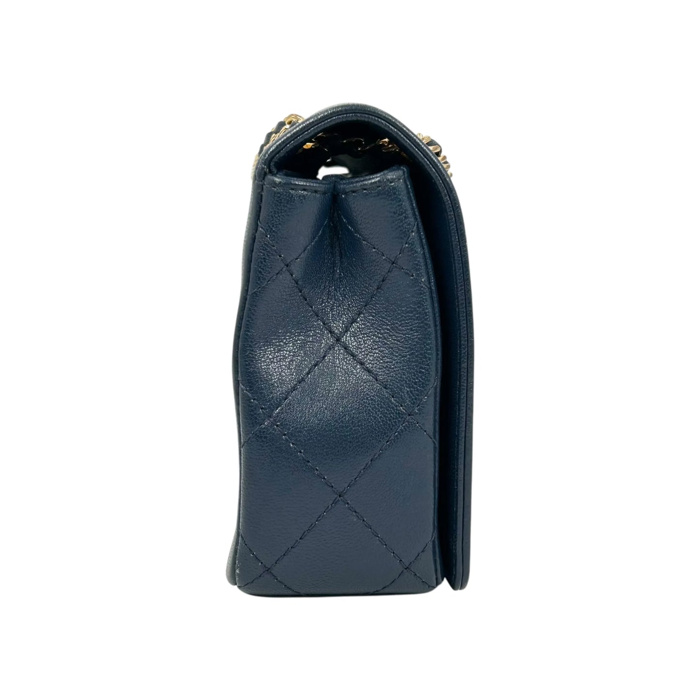 CHANEL マドアモゼル ラムスキン チェーンショルダーバッグ - ネイビー