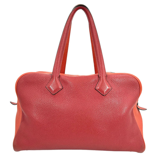 Hermès ヴィクトリア 35 トリヨンクレマンス X刻印（2016年製）ボストンバッグ ハンドバッグ - レッド × オレンジ