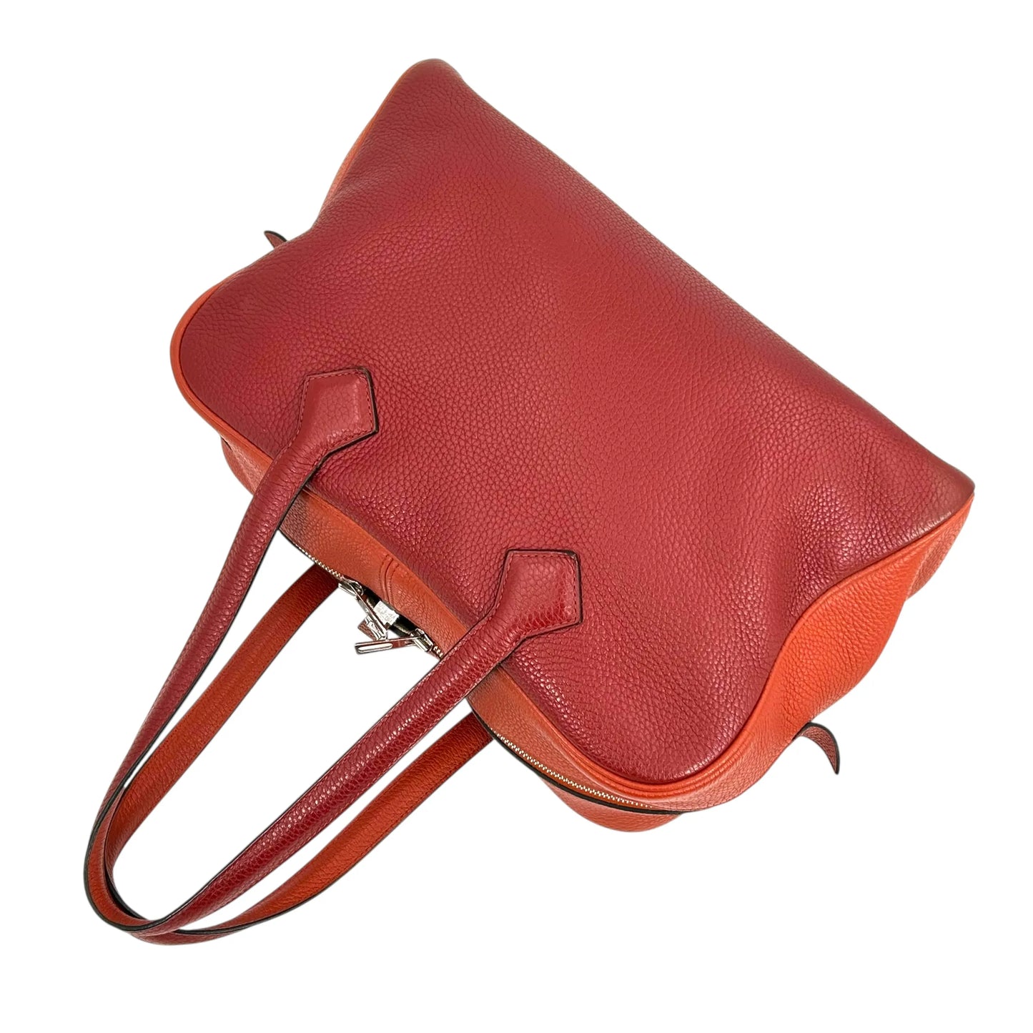 Hermès ヴィクトリア 35 トリヨンクレマンス X刻印（2016年製）ボストンバッグ ハンドバッグ - レッド × オレンジ