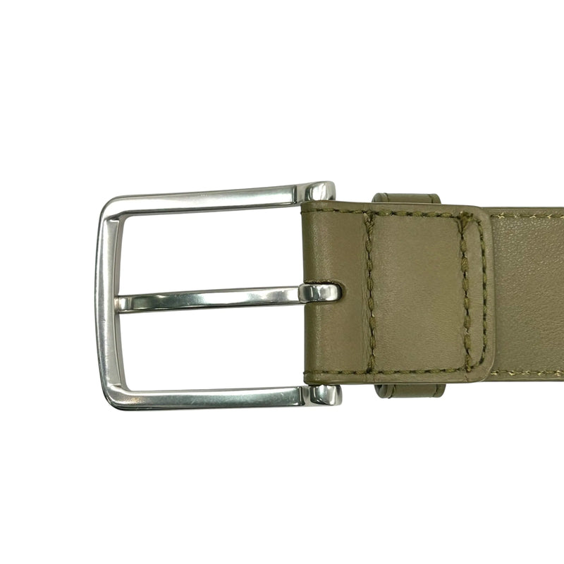 BOTTEGA VENETA イントレチャート レザー ベルト - カーキ