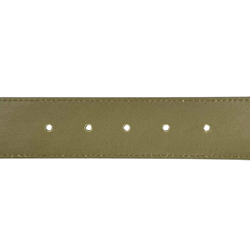 BOTTEGA VENETA イントレチャート レザー ベルト - カーキ