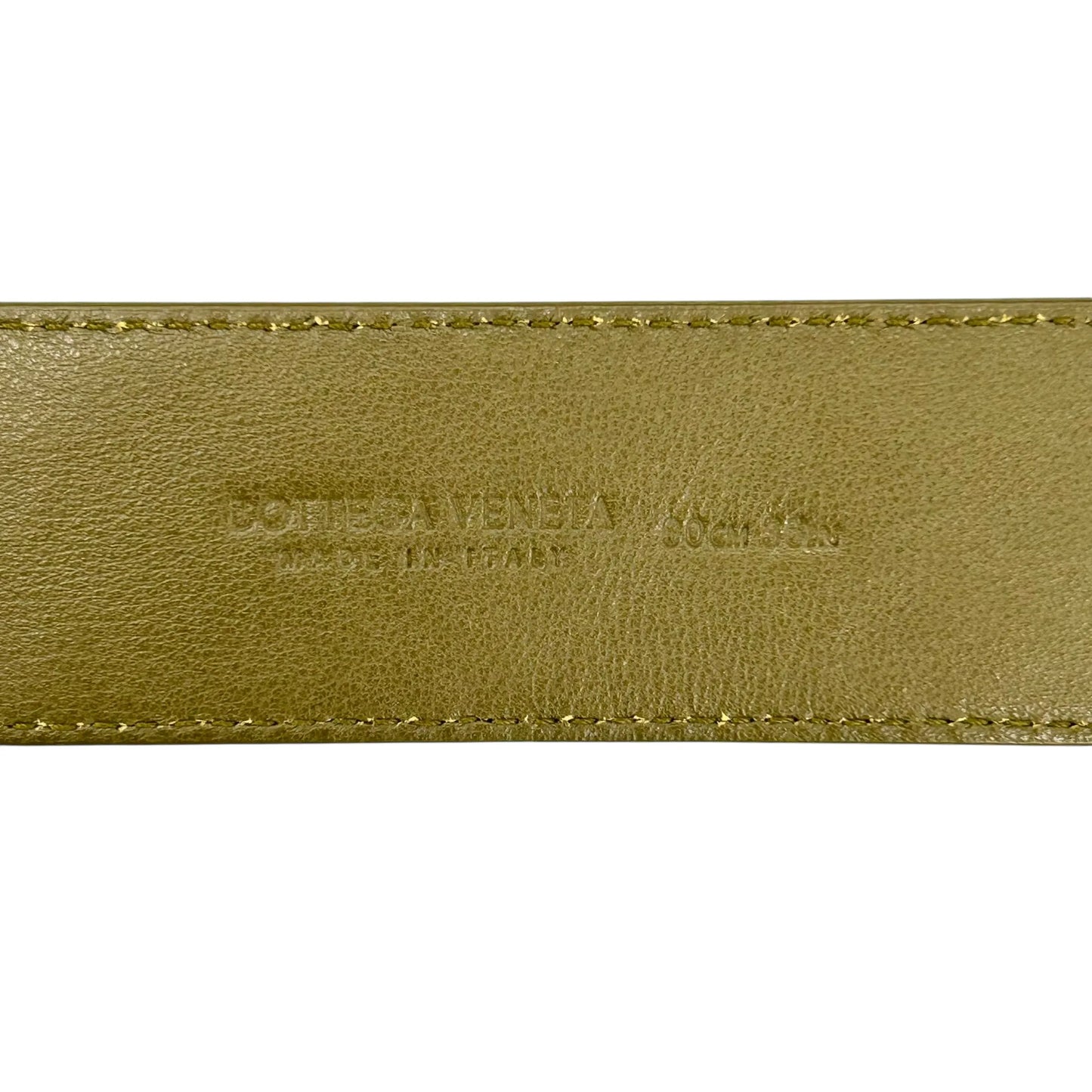 BOTTEGA VENETA イントレチャート レザー ベルト - カーキ