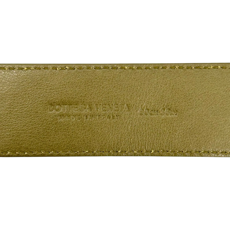 BOTTEGA VENETA イントレチャート レザー ベルト - カーキ
