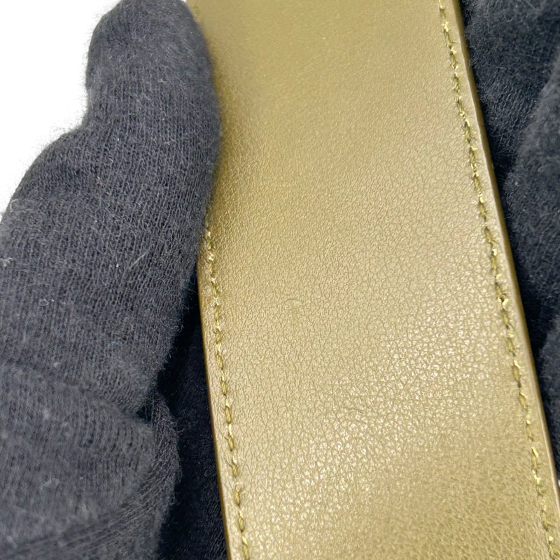 BOTTEGA VENETA イントレチャート レザー ベルト - カーキ