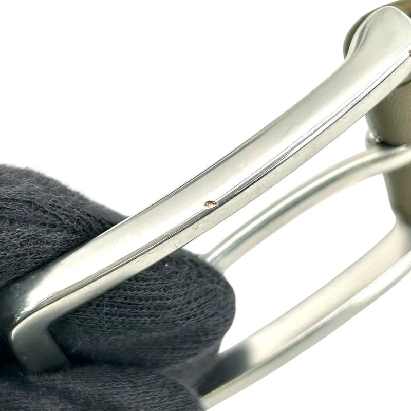 BOTTEGA VENETA イントレチャート レザー ベルト - カーキ