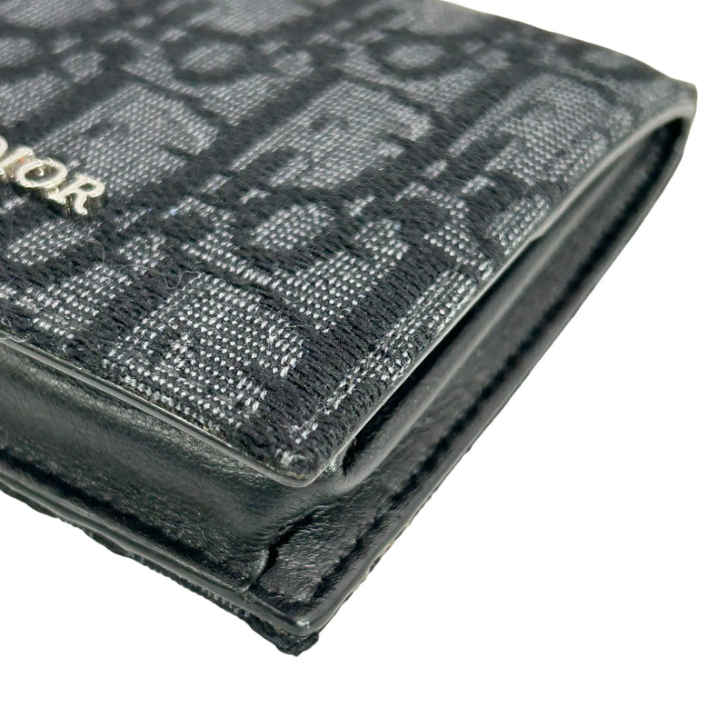 Dior ディオール オブリーク ジャカード コインケース - ブラック