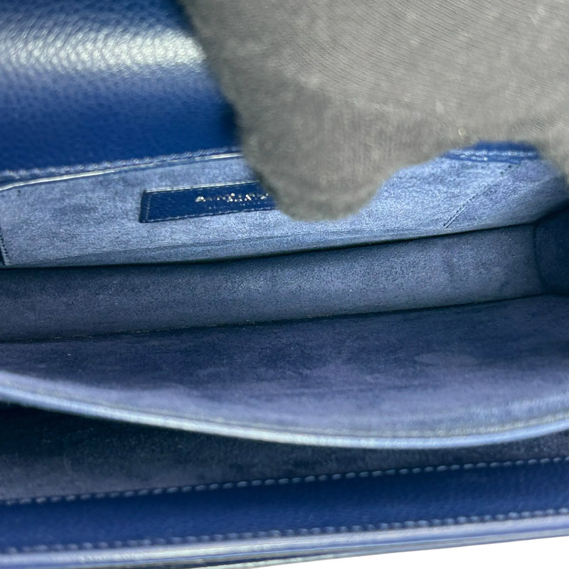Saint Laurent Sunset Medium Calfskin Shoulder Bag - Navy 