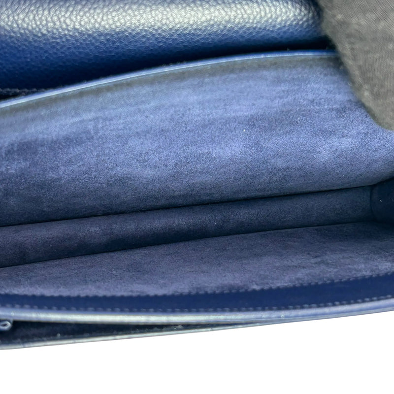 Saint Laurent Sunset Medium Calfskin Shoulder Bag - Navy 