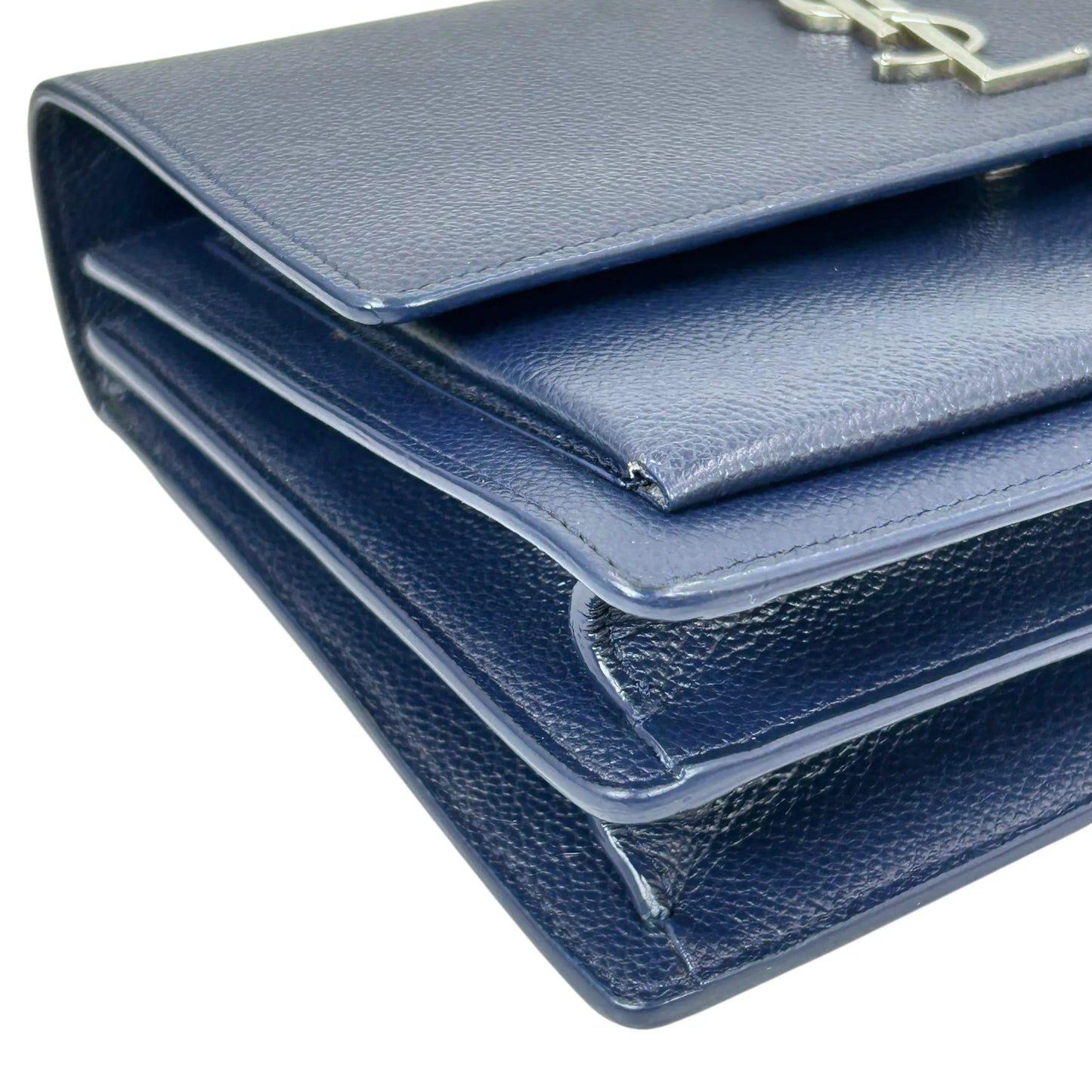 Saint Laurent Sunset Medium Calfskin Shoulder Bag - Navy 