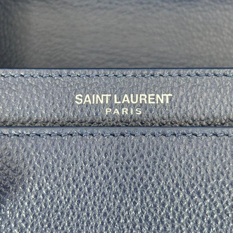 Saint Laurent Sunset Medium Calfskin Shoulder Bag - Navy 