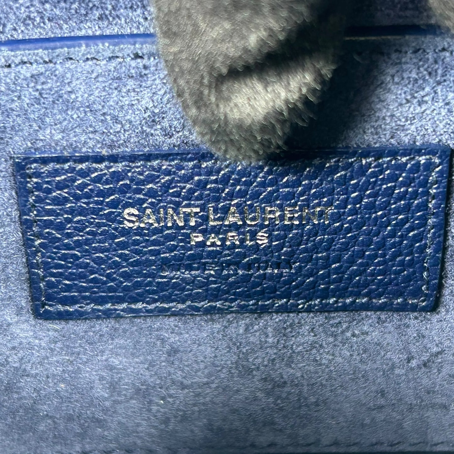 Saint Laurent Sunset Medium Calfskin Shoulder Bag - Navy 