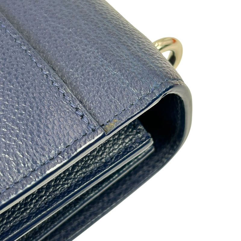 Saint Laurent Sunset Medium Calfskin Shoulder Bag - Navy 