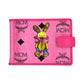 MCM Visetos Rabbit Leather Card Case with Money Clip - Pink