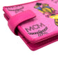 MCM Visetos Rabbit Leather Card Case with Money Clip - Pink