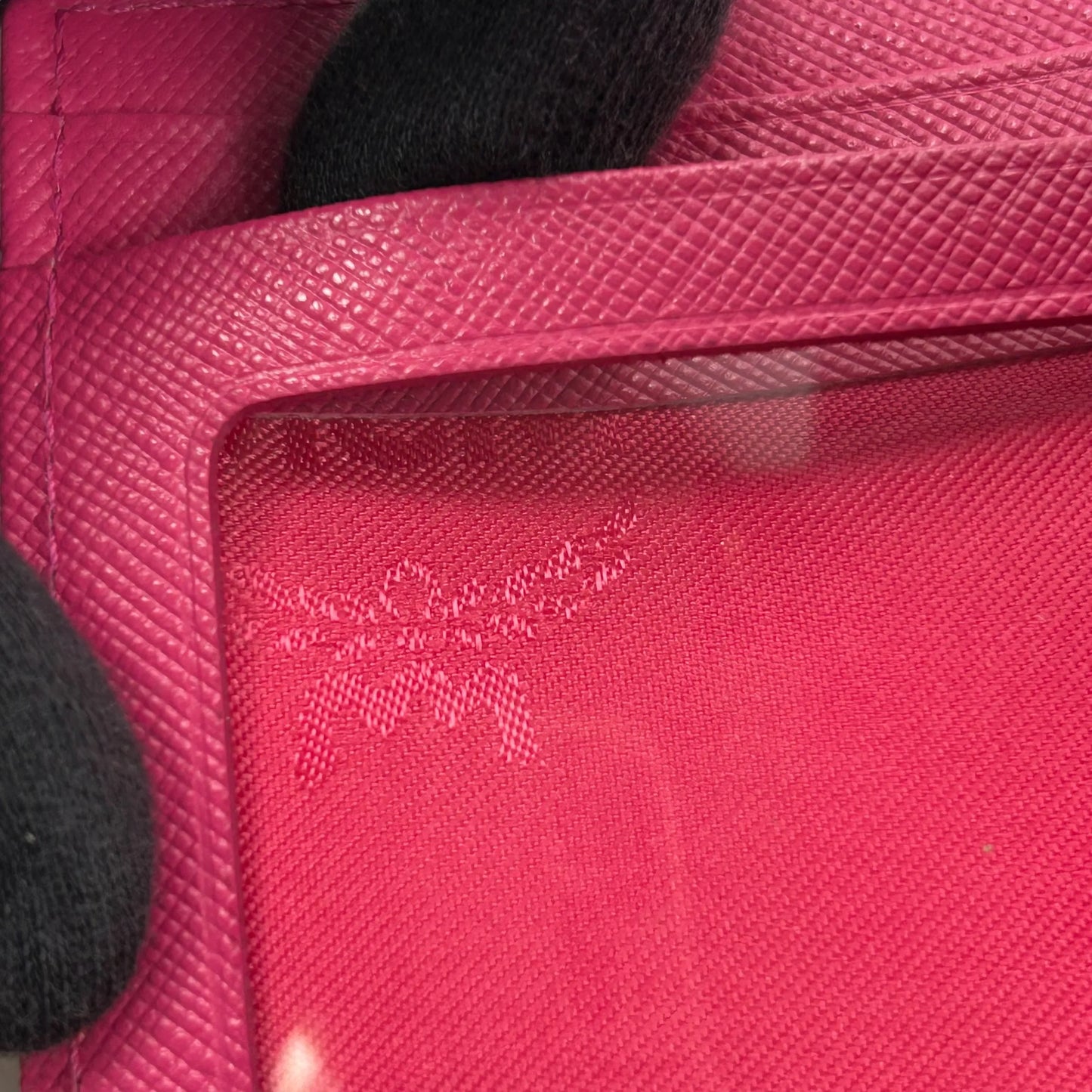 MCM Visetos Rabbit Leather Card Case with Money Clip - Pink