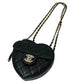 CHANEL マトラッセ ラムスキン チェーンショルダーバッグ ハート ブラック ゴールド金具 _38926
