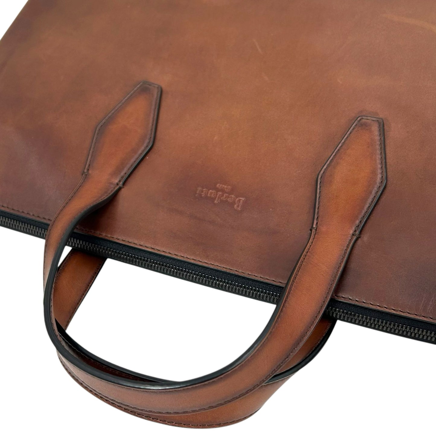 BERLUTI パースペクティブ レザー ブリーフケース パティーヌ モダニスト ヴェネチアンレザー_36468