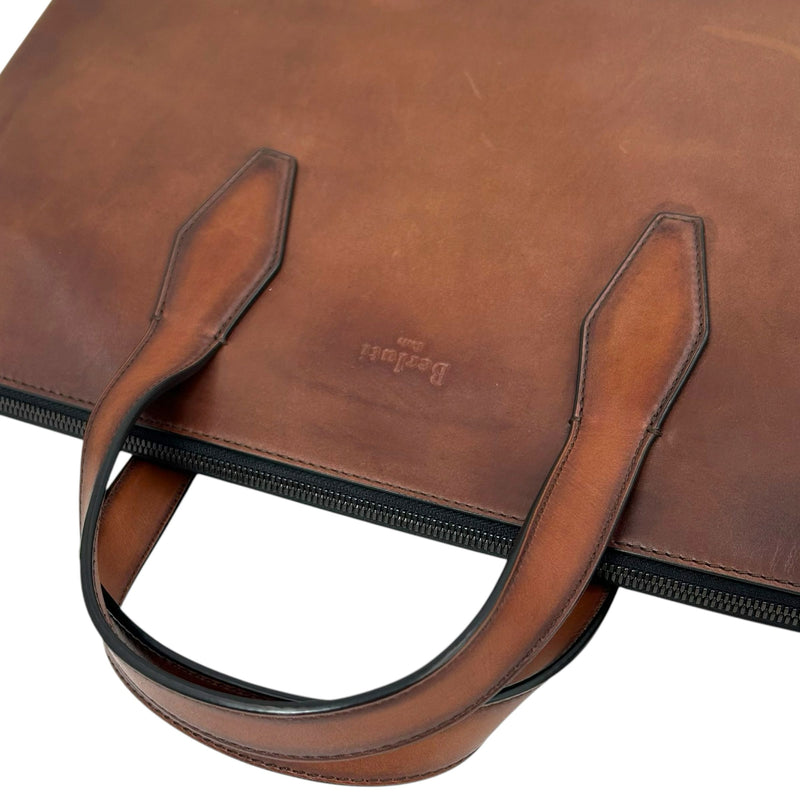 BERLUTI パースペクティブ レザー ブリーフケース パティーヌ モダニスト ヴェネチアンレザー_36468