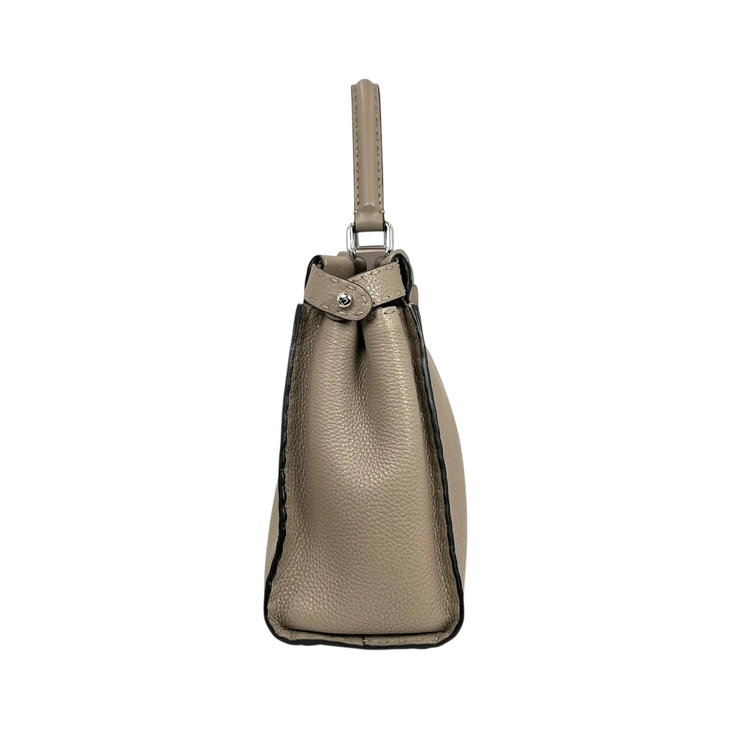 FENDI Peekaboo Regular Selleria Calfskin Handbag - Beige 