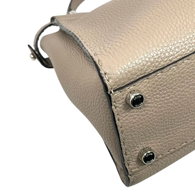 FENDI Peekaboo Regular Selleria Calfskin Handbag - Beige 