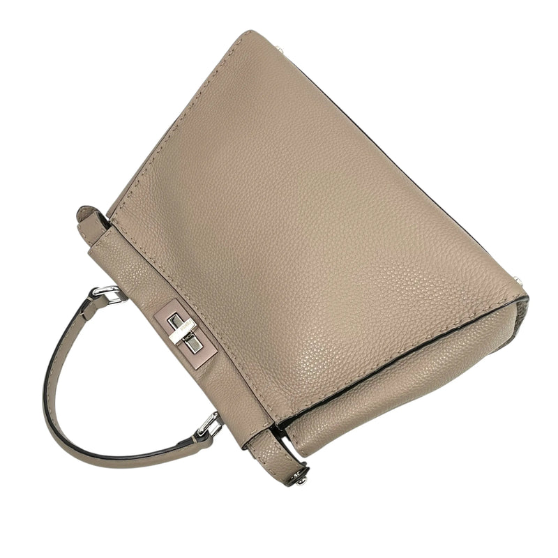 FENDI Peekaboo Regular Selleria Calfskin Handbag - Beige 