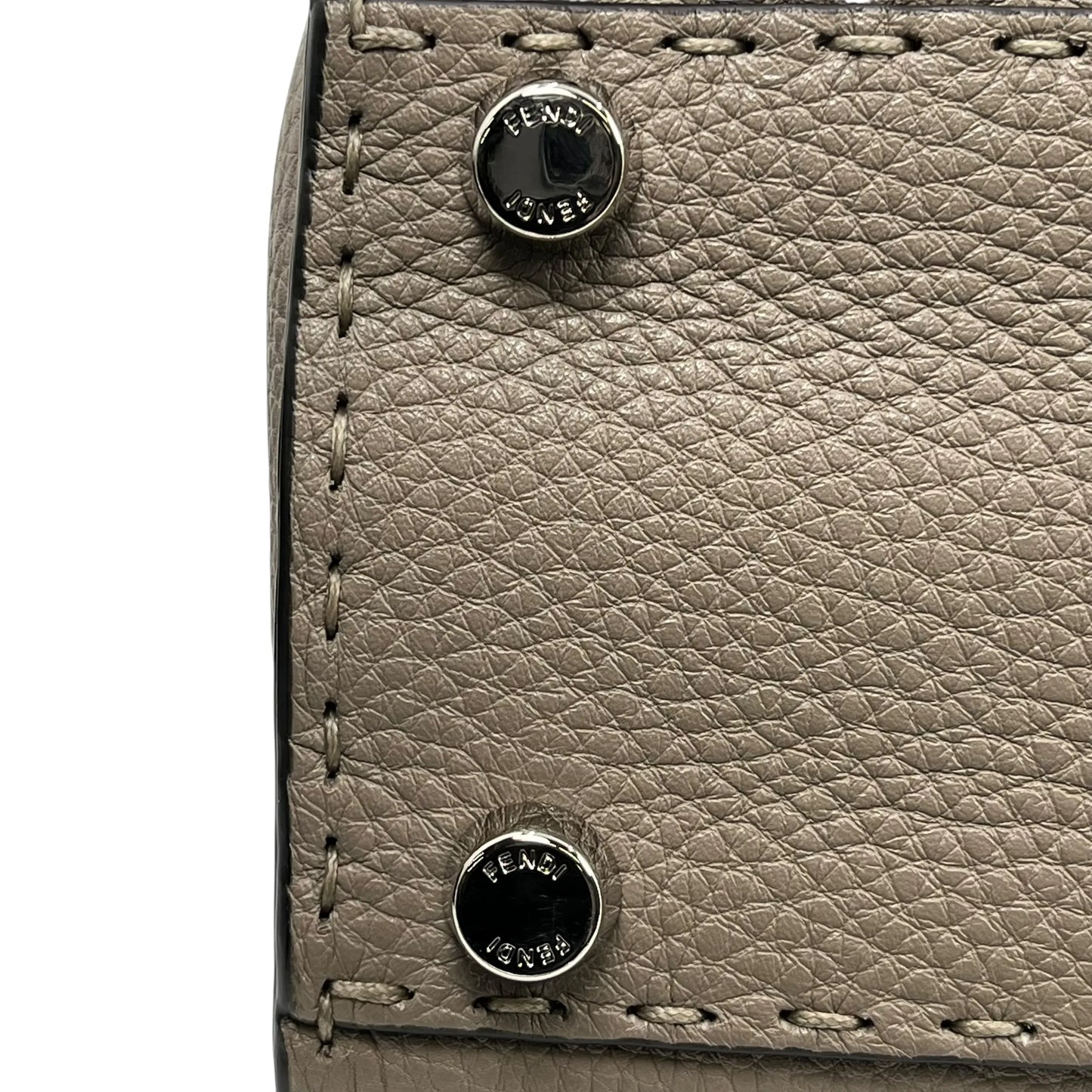 FENDI Peekaboo Regular Selleria Calfskin Handbag - Beige 