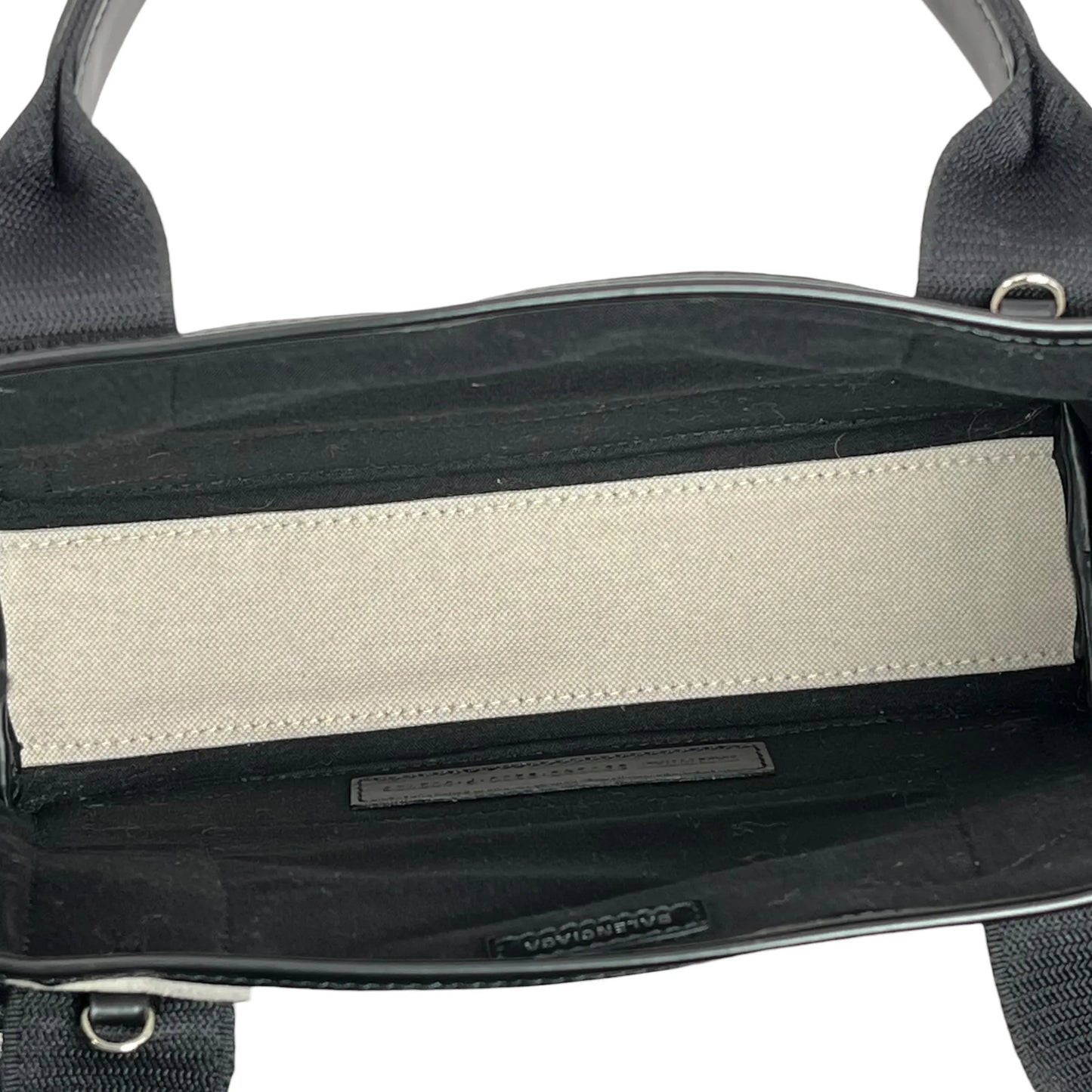 BALENCIAGA Navy Cabas XS Canvas Handbag/Shoulder Bag - White/Black 