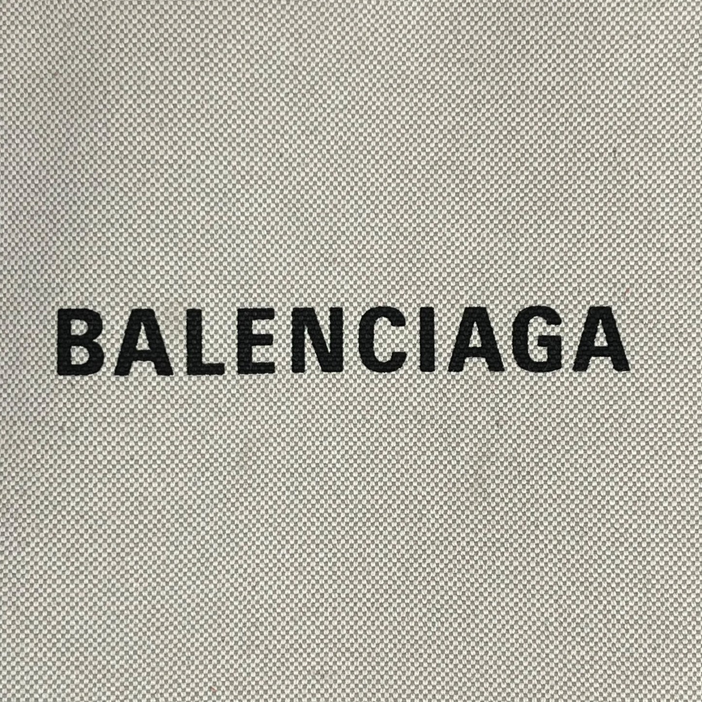 BALENCIAGA Navy Cabas XS Canvas Handbag/Shoulder Bag - White/Black 