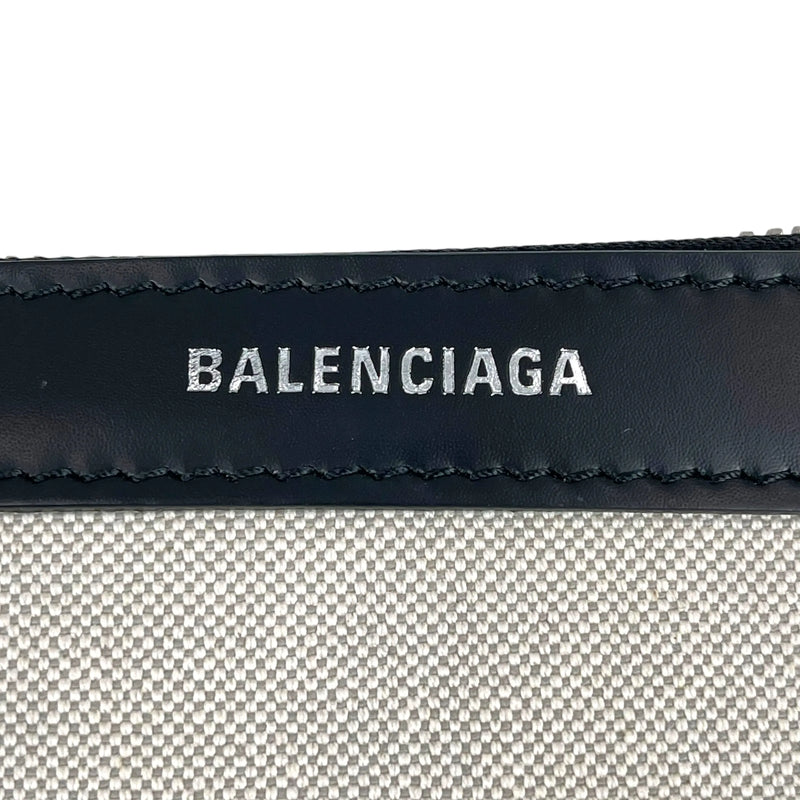 BALENCIAGA Navy Cabas XS Canvas Handbag/Shoulder Bag - White/Black 