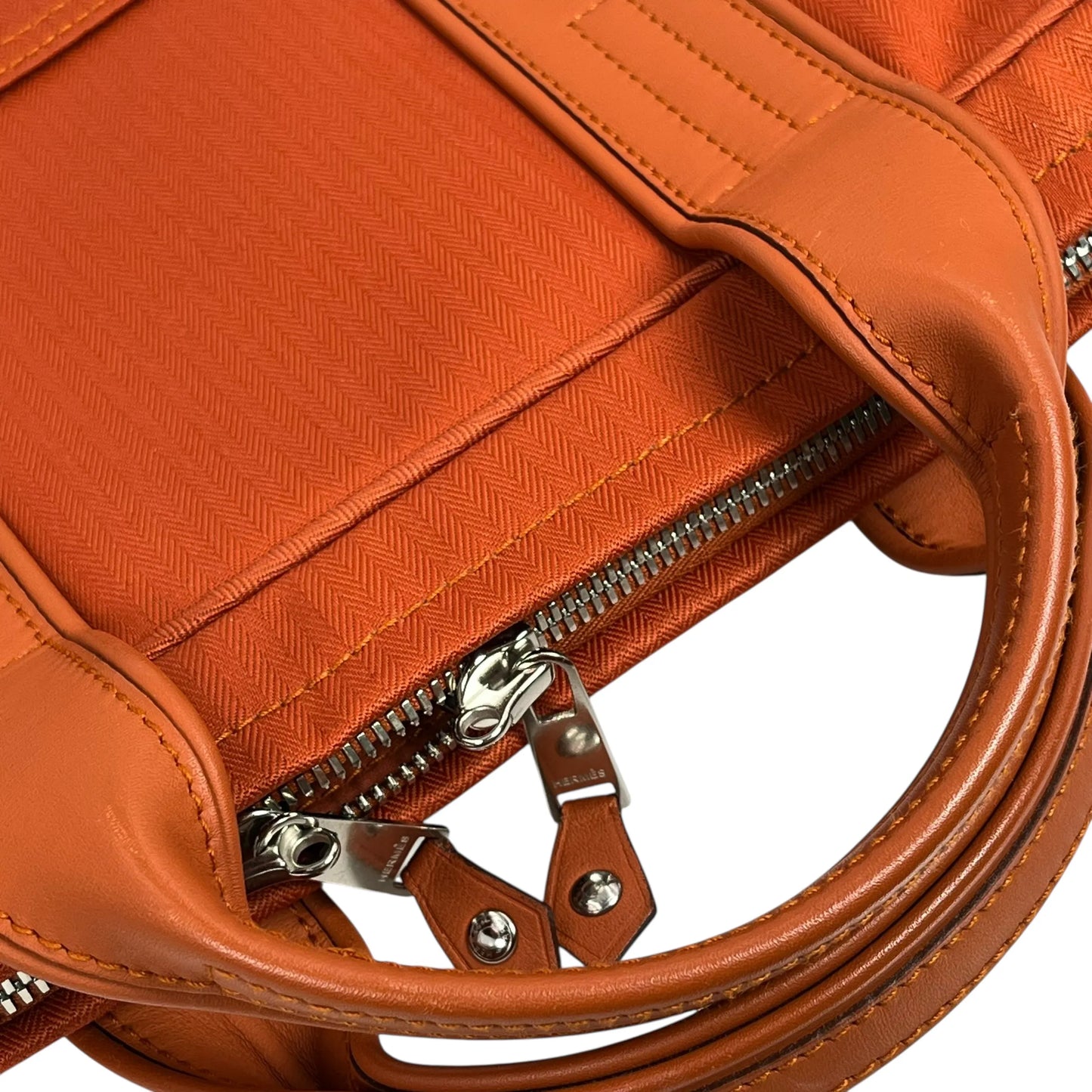 Hermès Acapulco Odinatur Toile Chevron Handbag - Orange