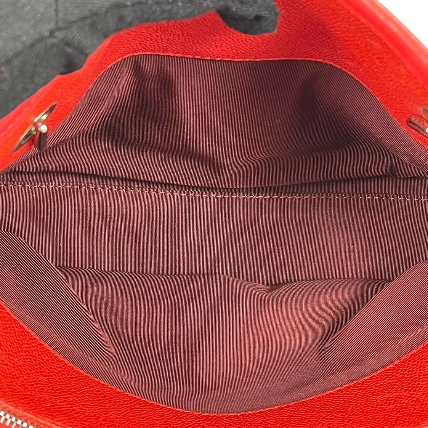 CHANEL French Riviera Caviar Leather Chain Shoulder Bag - Red 