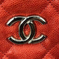 CHANEL French Riviera Caviar Leather Chain Shoulder Bag - Red 