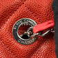 CHANEL French Riviera Caviar Leather Chain Shoulder Bag - Red 