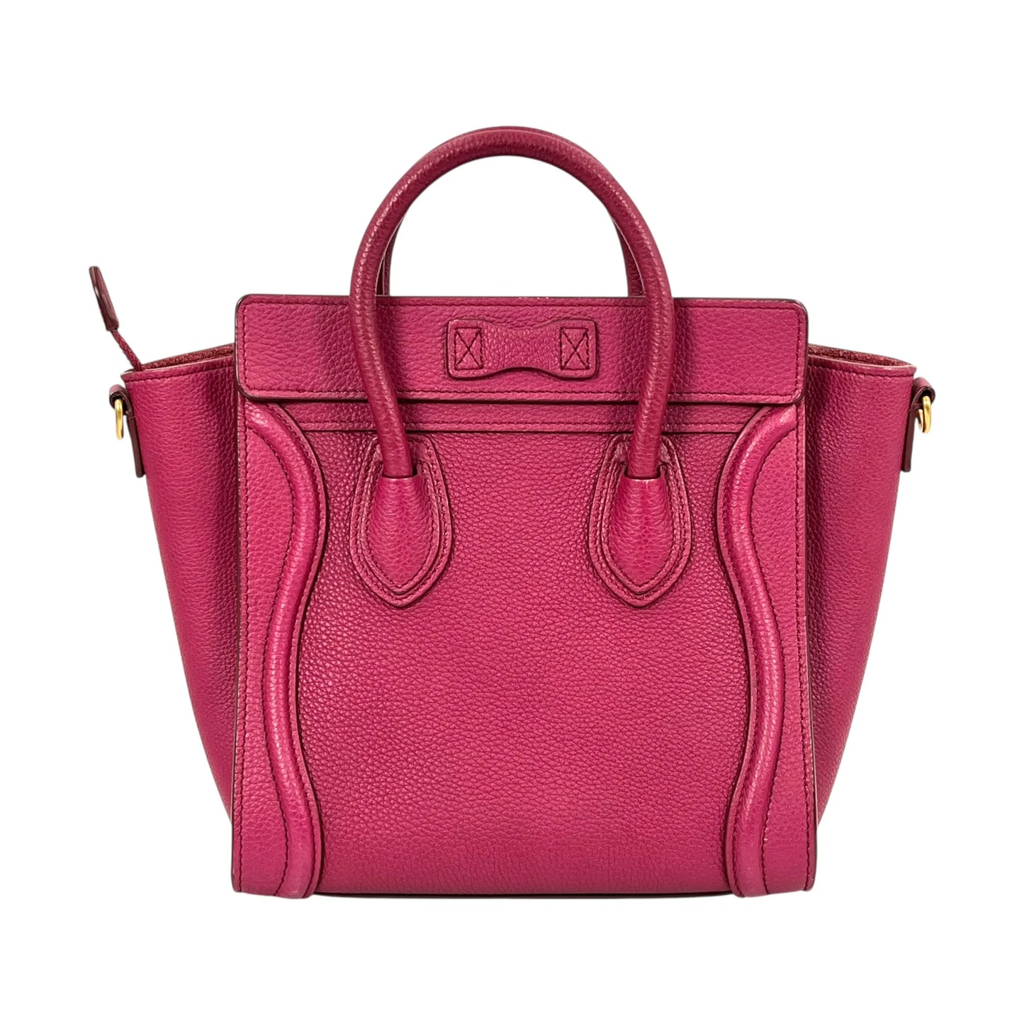 CELINE Luggage Nano Shopper Calfskin Handbag/Shoulder Bag - Purple 