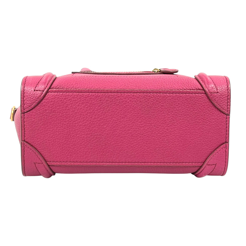 CELINE Luggage Nano Shopper Calfskin Handbag/Shoulder Bag - Purple 