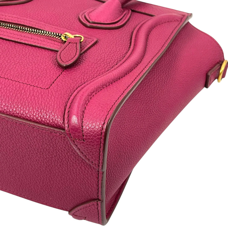 CELINE Luggage Nano Shopper Calfskin Handbag/Shoulder Bag - Purple 