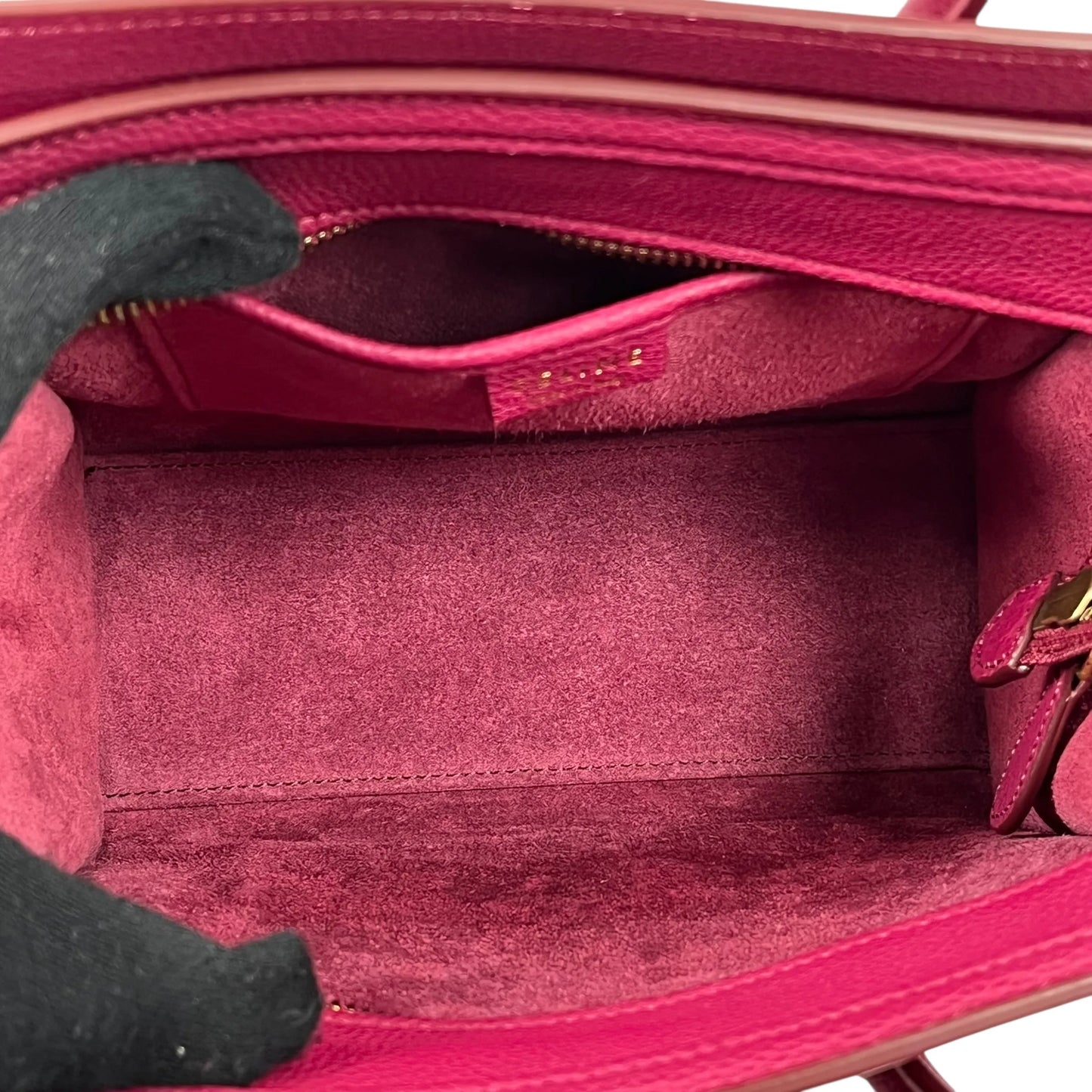 CELINE Luggage Nano Shopper Calfskin Handbag/Shoulder Bag - Purple 