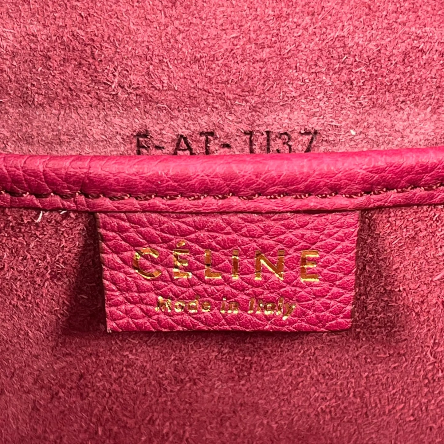 CELINE Luggage Nano Shopper Calfskin Handbag/Shoulder Bag - Purple 