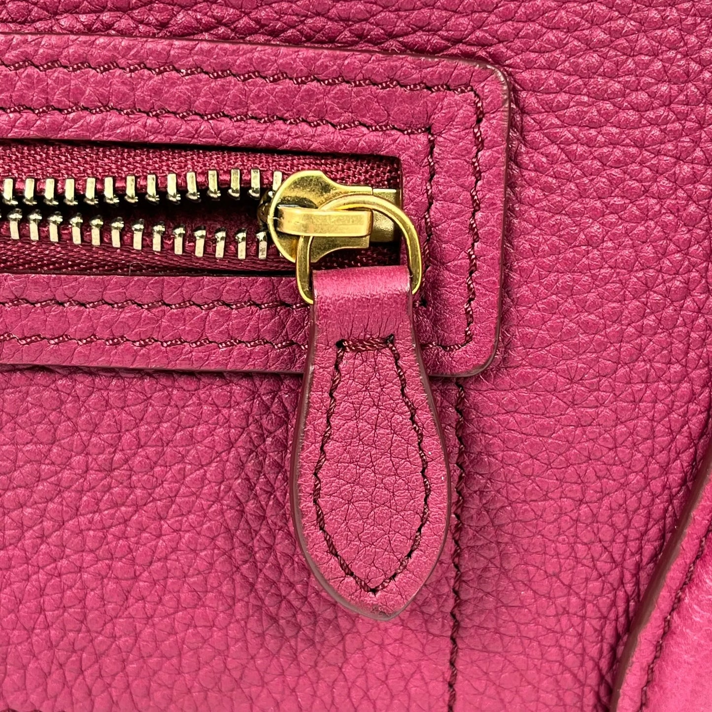 CELINE Luggage Nano Shopper Calfskin Handbag/Shoulder Bag - Purple 