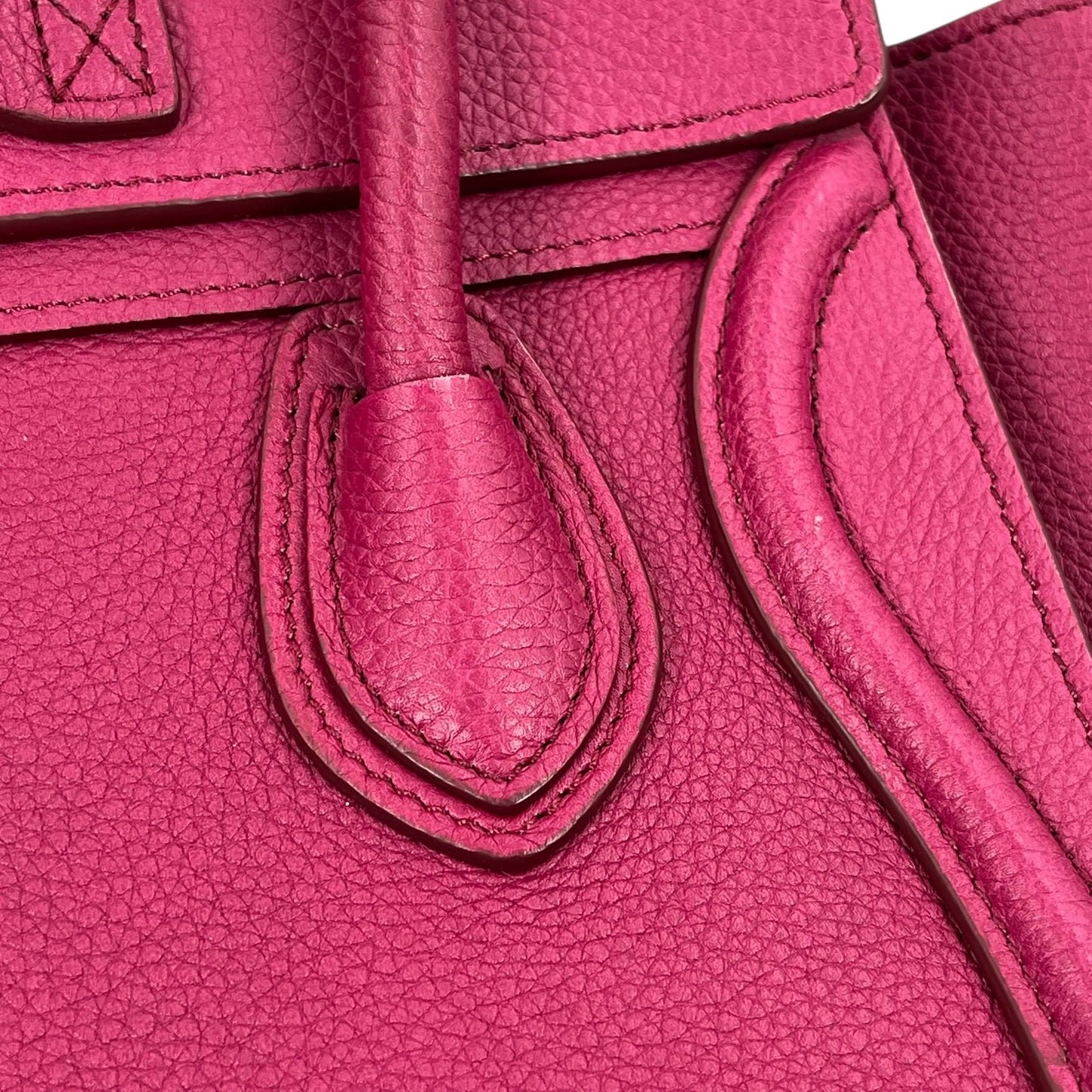 CELINE Luggage Nano Shopper Calfskin Handbag/Shoulder Bag - Purple 