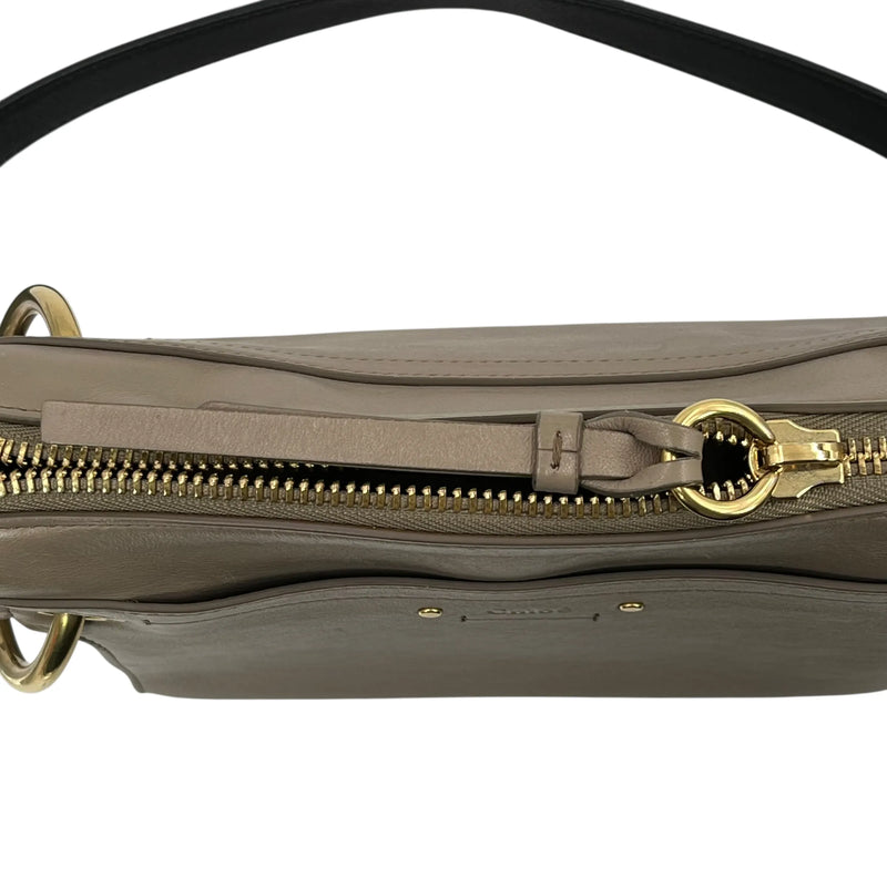 Chloé Roy Calfskin Shoulder Bag - Beige 