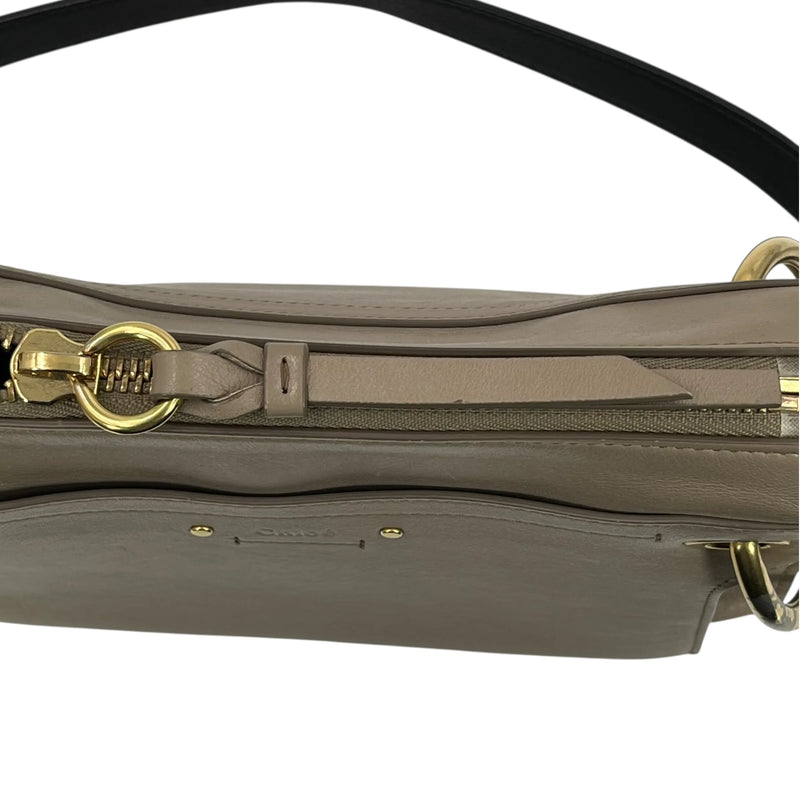 Chloé Roy Calfskin Shoulder Bag - Beige 