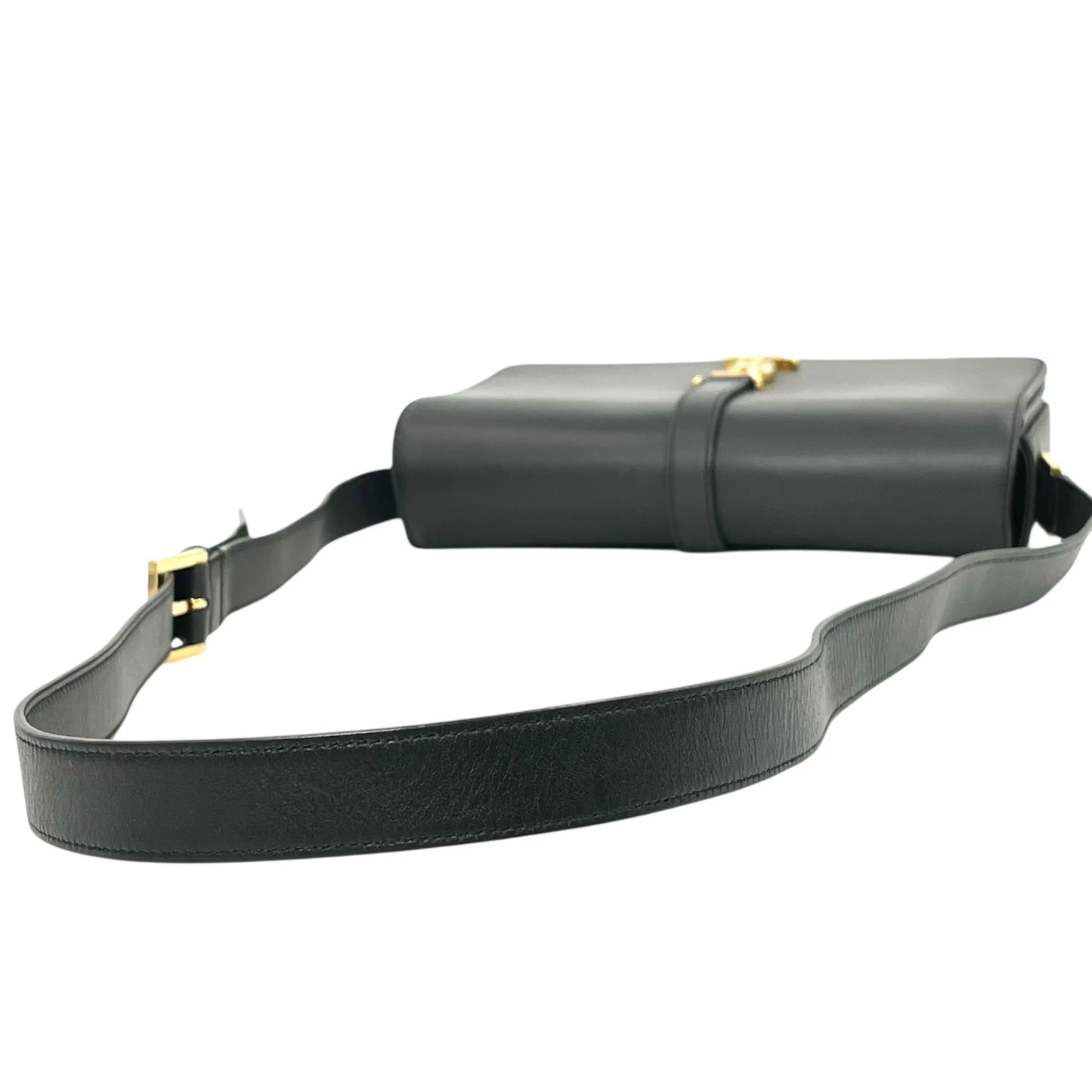 Saint Laurent University Calfskin Shoulder Bag - Black 