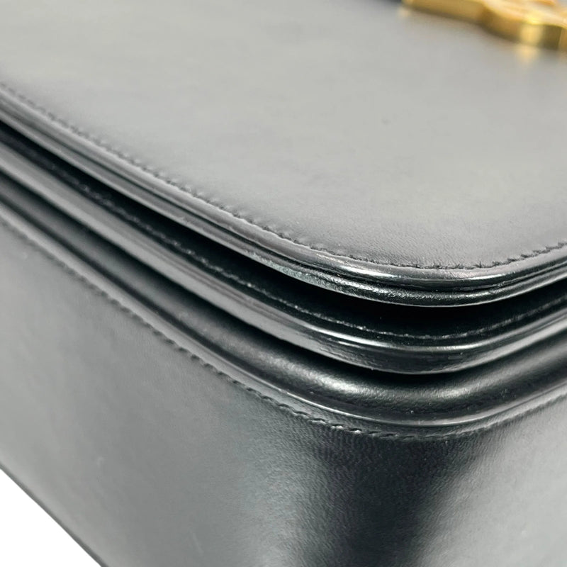 Saint Laurent University Calfskin Shoulder Bag - Black 