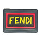 FENDI Roma Sync Logo Leather Clutch Bag - Navy