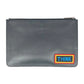 FENDI Roma Sync Logo Leather Clutch Bag - Navy