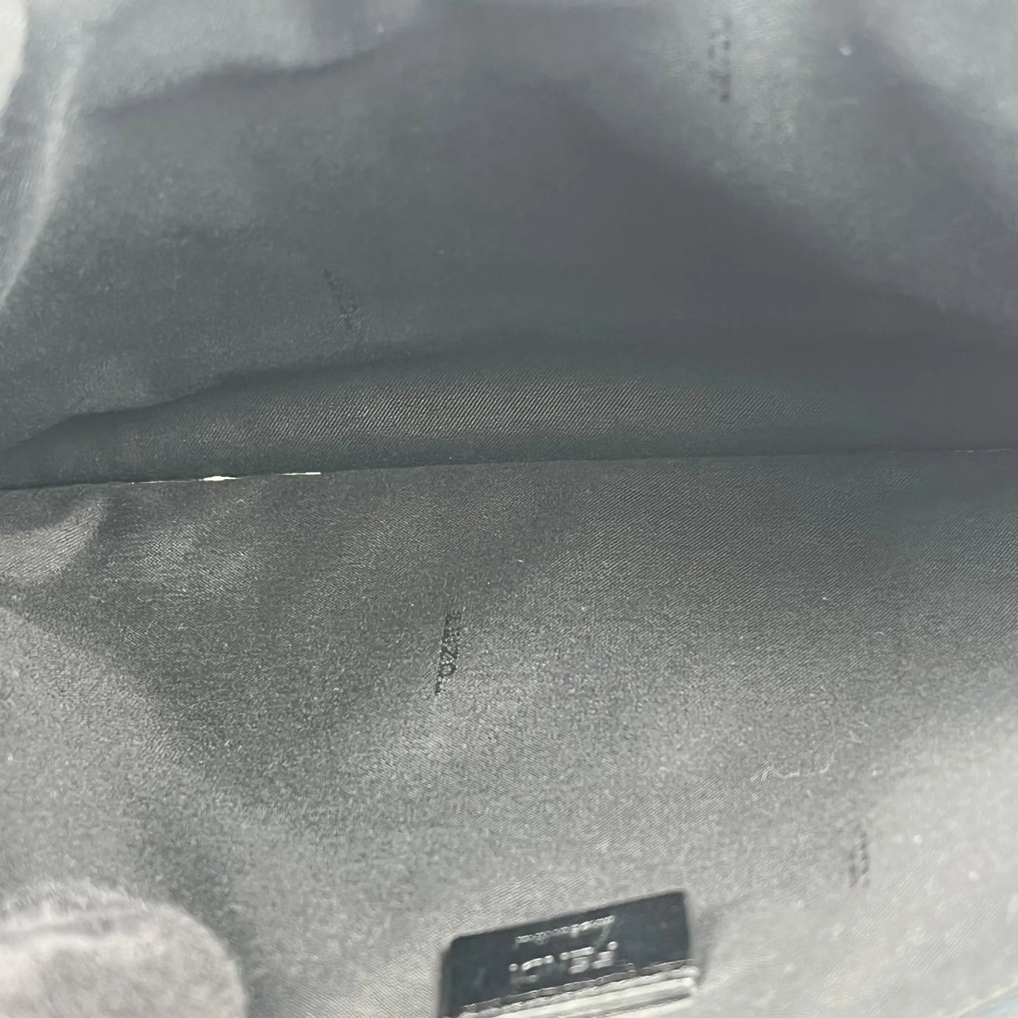 FENDI Roma Sync Logo Leather Clutch Bag - Navy