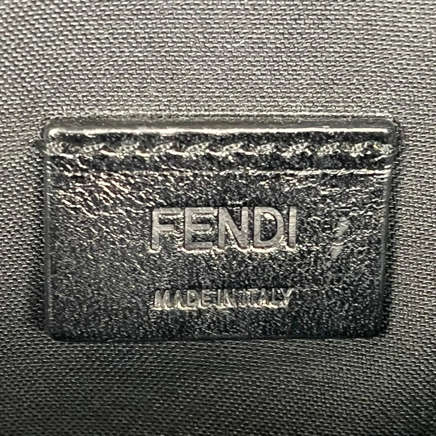FENDI Roma Sync Logo Leather Clutch Bag - Navy