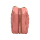 MiuMiu Embossed Logo Nappa Leather Chain Shoulder Bag - Pink 