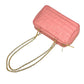 MiuMiu Embossed Logo Nappa Leather Chain Shoulder Bag - Pink 